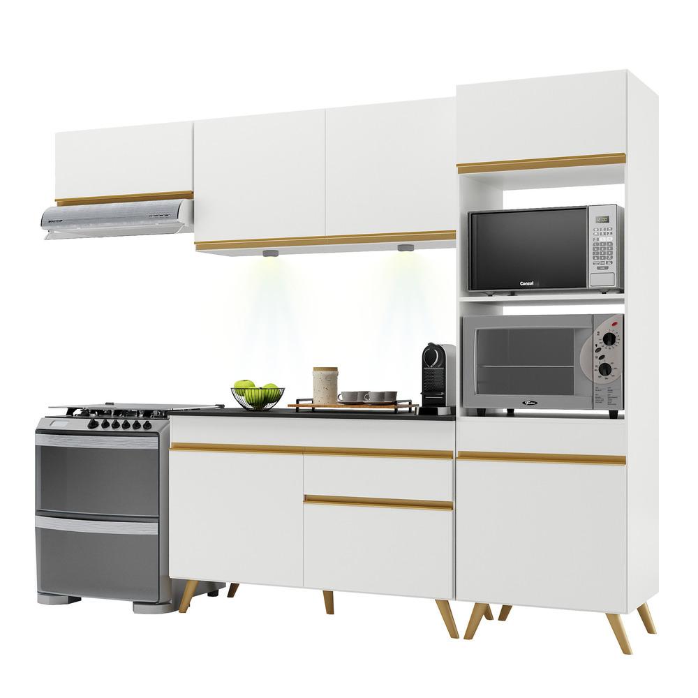 Encontraproduto.com.br - Cozinha Compacta 4pç C/ Leds Mp2015 Veneza Up Multimóveis Bc