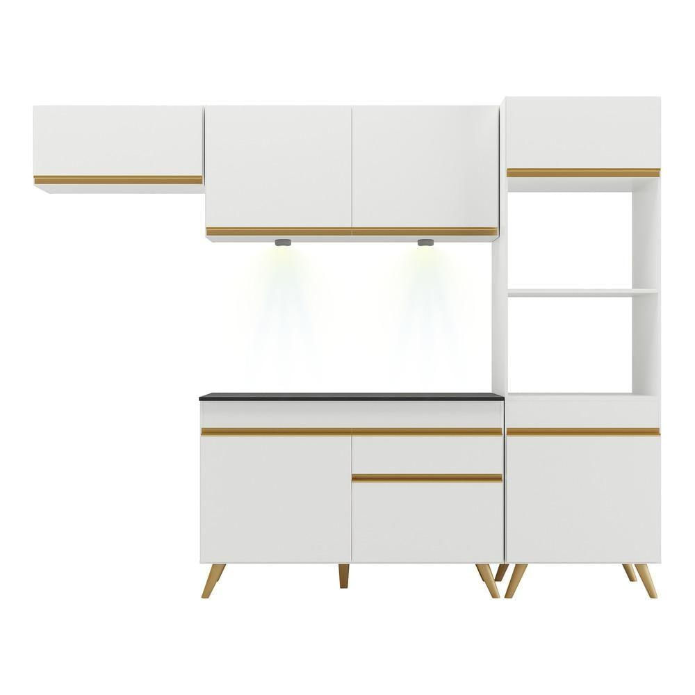 Encontraproduto.com.br - Cozinha Compacta 4pç C/ Leds Mp2015 Veneza Up Multimóveis Bc