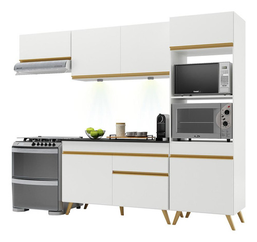Cozinha Compacta 4pç C/ Leds Mp2015 Veneza Up Multimóveis Bc