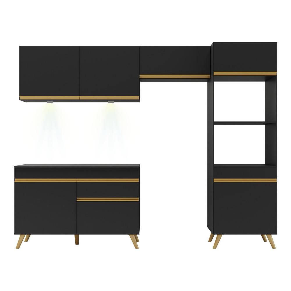 Encontraproduto.com.br - Cozinha Compacta 4 Peças Com Leds Veneza Up Multimóveis