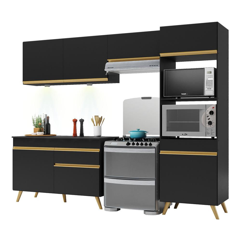 Encontraproduto.com.br - Cozinha Compacta 4 Peças Com Leds Veneza Up Multimóveis