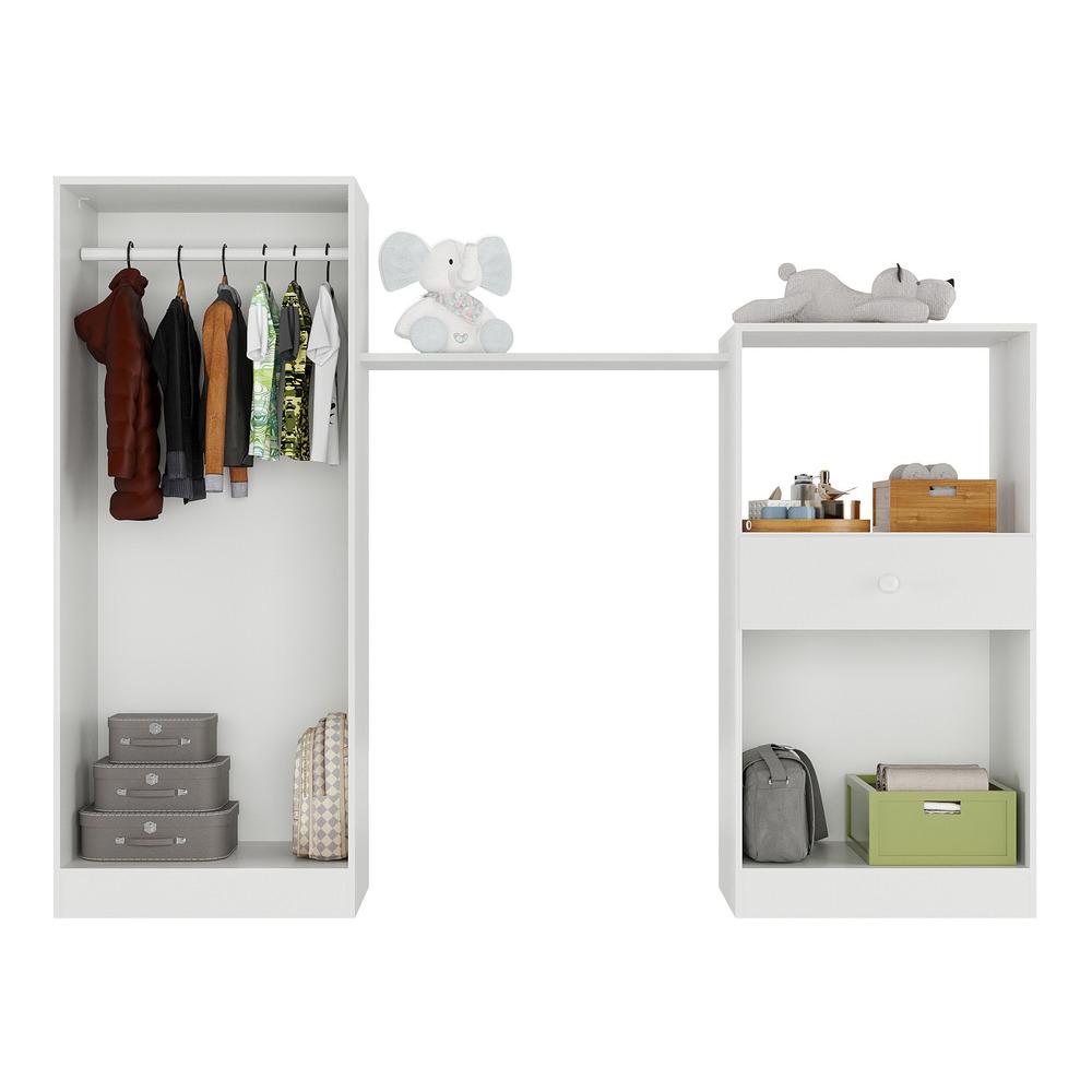 Encontraproduto.com.br - Quarto Infantil com Berço-Cômoda Laura Multimóveis Branco/Azul