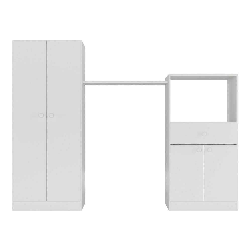 Encontraproduto.com.br - Quarto Infantil com Berço-Cômoda Laura Multimóveis Branco/Cinza