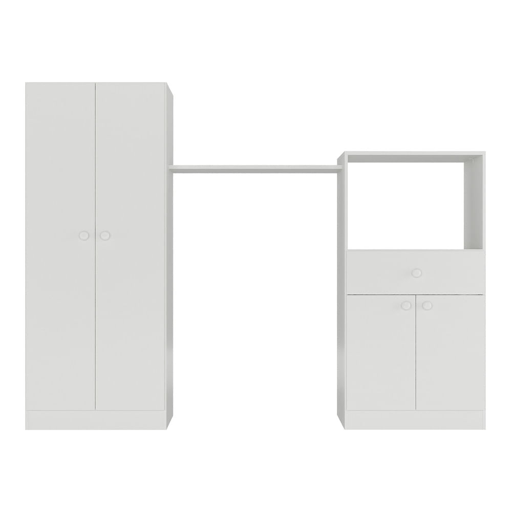 Encontraproduto.com.br - Quarto Infantil com Berço-Cômoda Laura Multimóveis Branco/Cinza