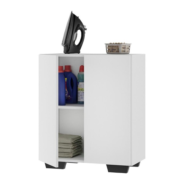 Encontraproduto.com.br - Armário Lavanderia com 2 Portas Multimóveis MP5023 Branco/Preto