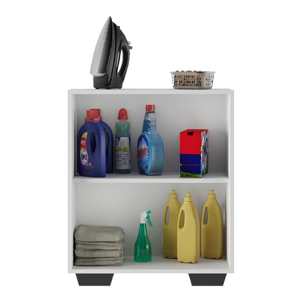Encontraproduto.com.br - Armário Lavanderia com 2 Portas Multimóveis MP5023 Branco/Preto
