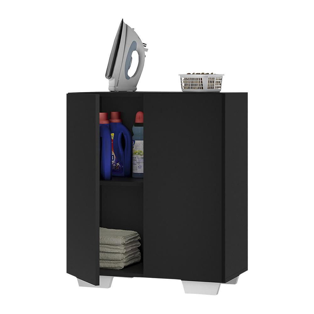 Encontraproduto.com.br - Armário Lavanderia com 2 Portas Multimóveis MP5023 Preto/Branco