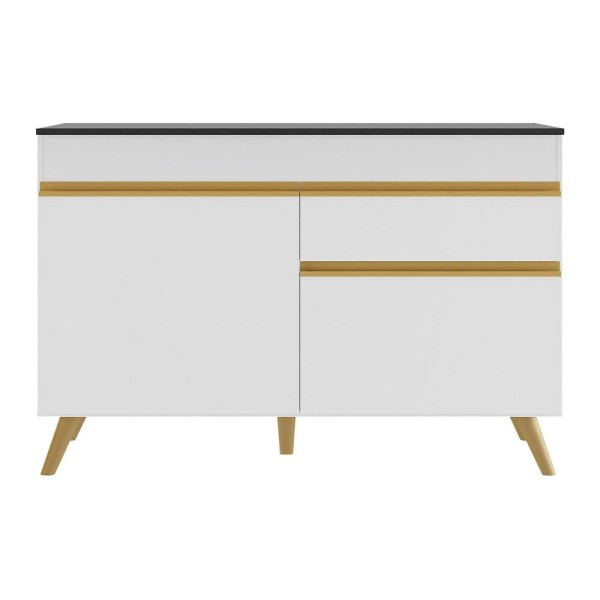 Encontraproduto.com.br - Gabinete Banheiro 2 Portas e 1 Gaveta Retrô 120cm Multimóveis MP5025 Branco