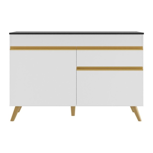 Encontraproduto.com.br - Gabinete Banheiro 2 Portas e 1 Gaveta Retrô 120cm Multimóveis MP5025 Branco
