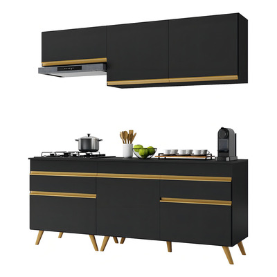 Armário de Cozinha Compacta Multimóveis Veneza GB FG3705 Preta