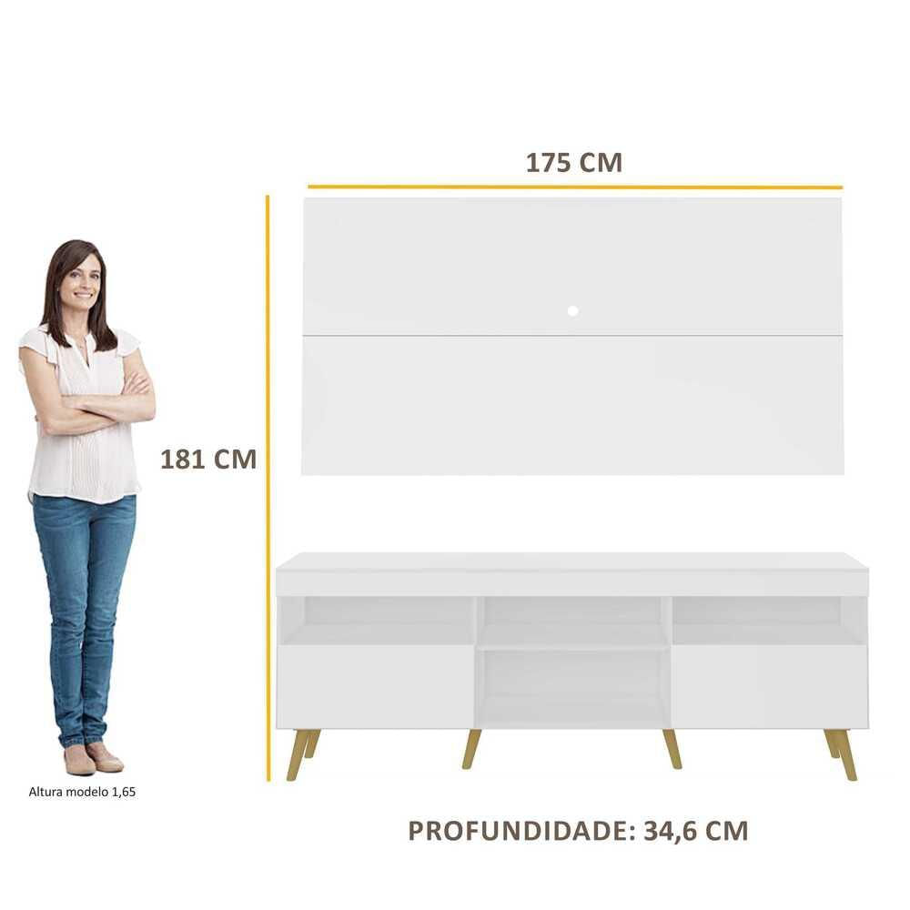 Encontraproduto.com.br - Rack Retrô com Painel para TV até 65