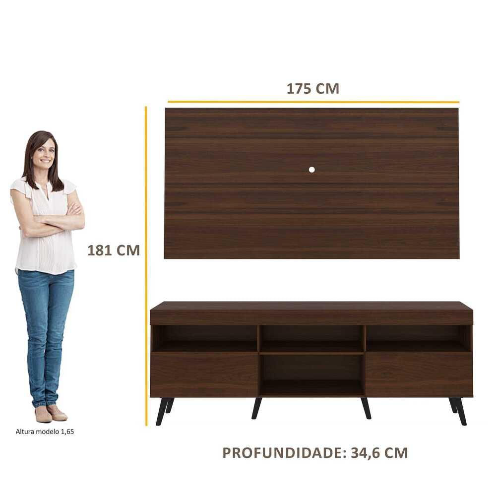 Encontraproduto.com.br - Rack Retrô com Painel para TV até 65