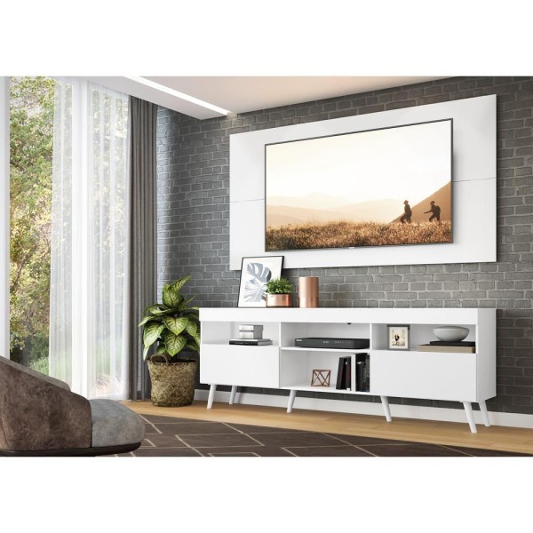 Encontraproduto.com.br - Rack Retrô com Painel para TV até 65