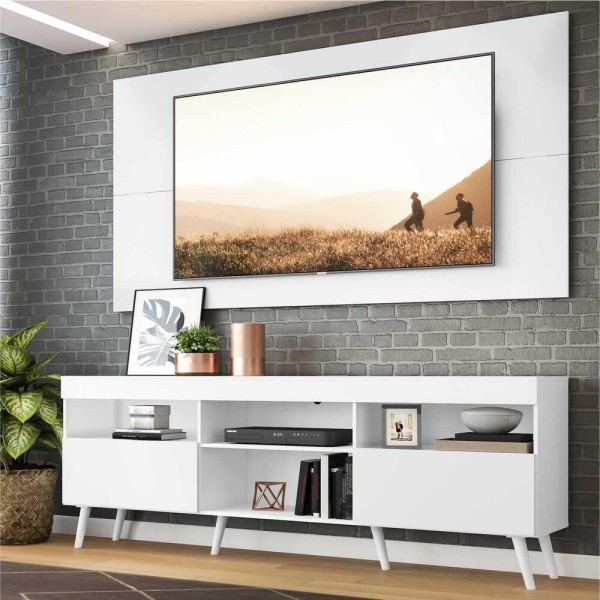 Encontraproduto.com.br - Rack Retrô com Painel para TV até 65