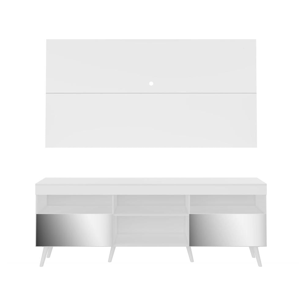 Encontraproduto.com.br - Rack com Painel Retrô com Espelho para TV até 65