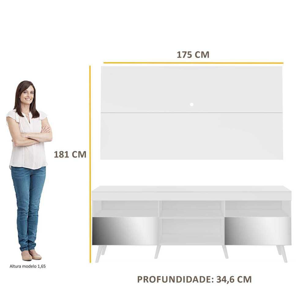 Encontraproduto.com.br - Rack com Painel Retrô com Espelho para TV até 65