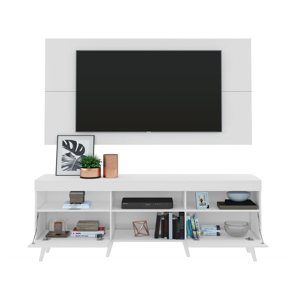 Encontraproduto.com.br - Rack com Painel Retrô com Espelho para TV até 65