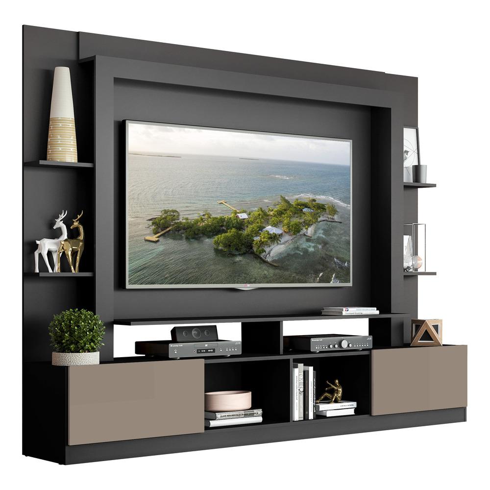 Estante Para Tv Até 65´´ Oslo Fg3395 Preta/lacca Fumê