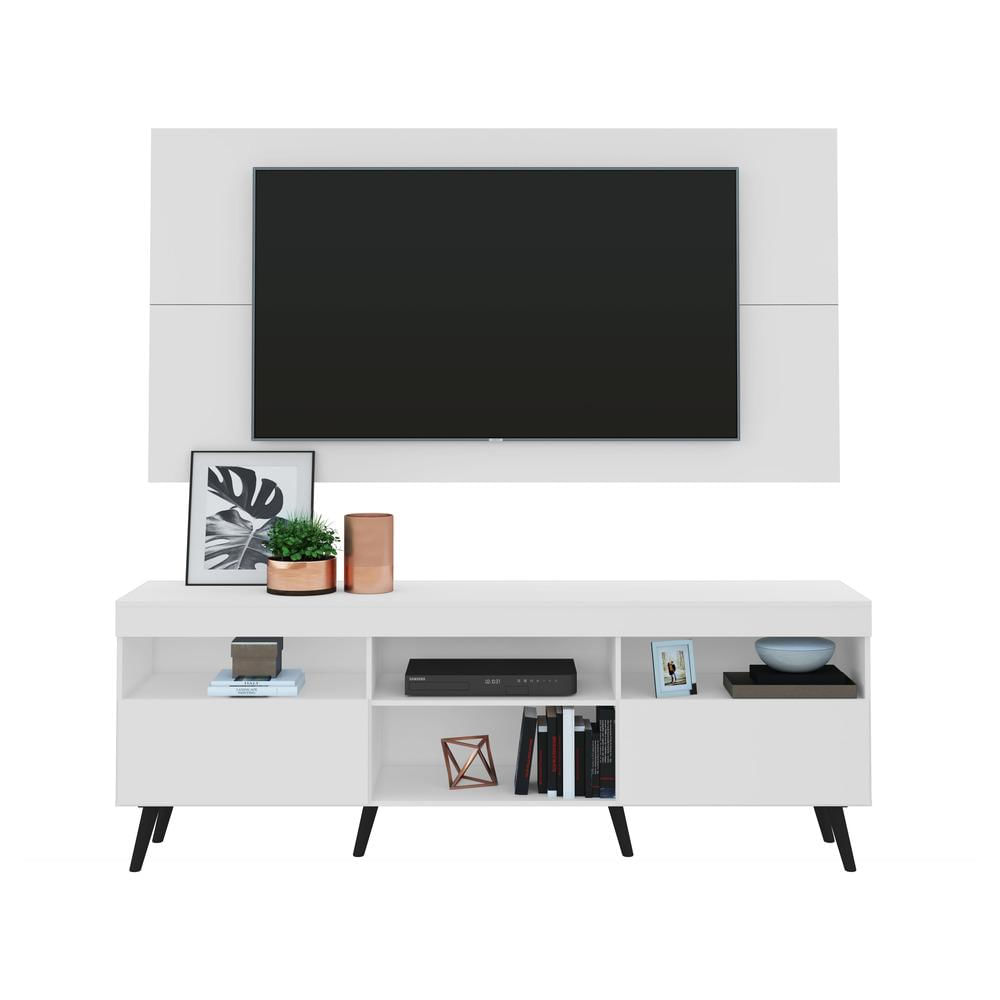 Rack Retrô com Painel e Suporte para TV até 65