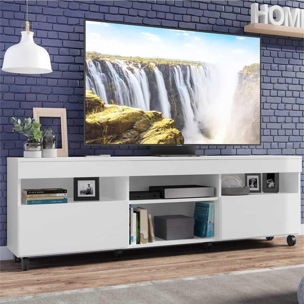 Encontraproduto.com.br - Rack com Rodízios para TV até 65