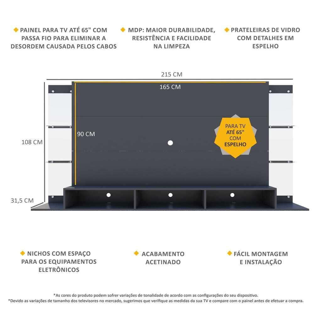Encontraproduto.com.br - Painel com Espelho para TV até 65
