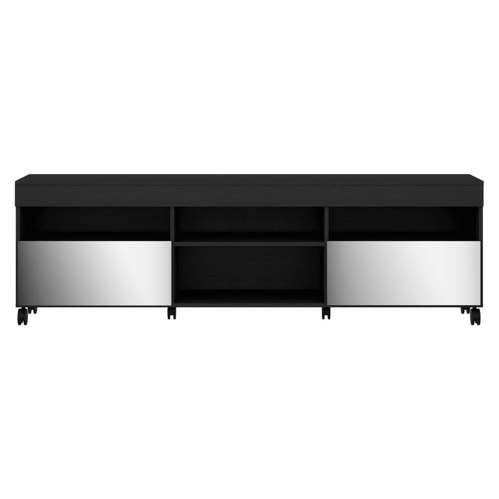 Encontraproduto.com.br - Rack com Rodízios e Espelho para TV até 65