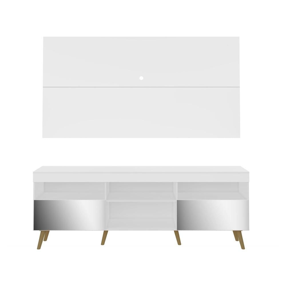 Encontraproduto.com.br - Rack Retrô c/ Espelho e Painel com Suporte para TV até 65