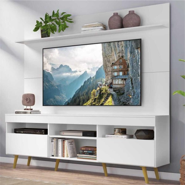 Encontraproduto.com.br - Rack Retrô com Painel para TV até 65