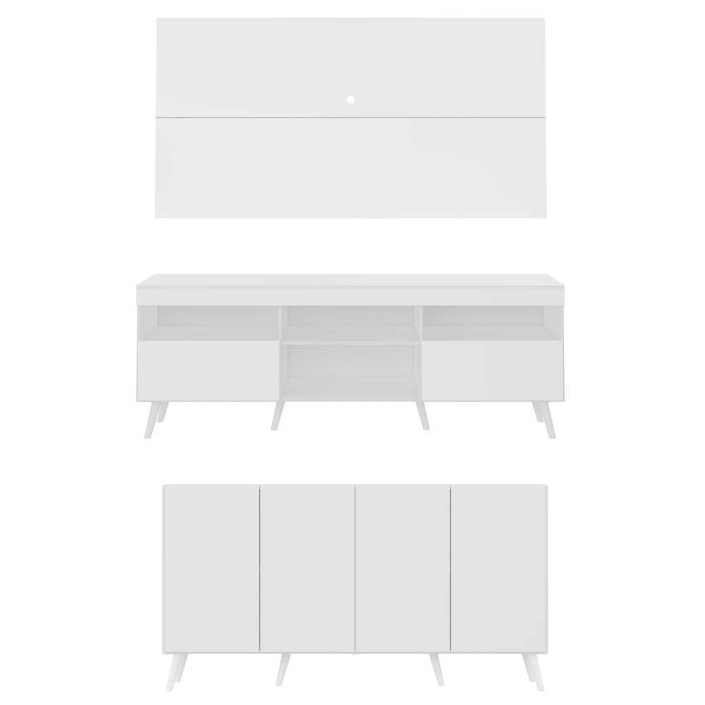 Encontraproduto.com.br - Conjunto Sala de Estar Rack/Painel TV/Aparador Multimóveis Sofia FG1005 Branco