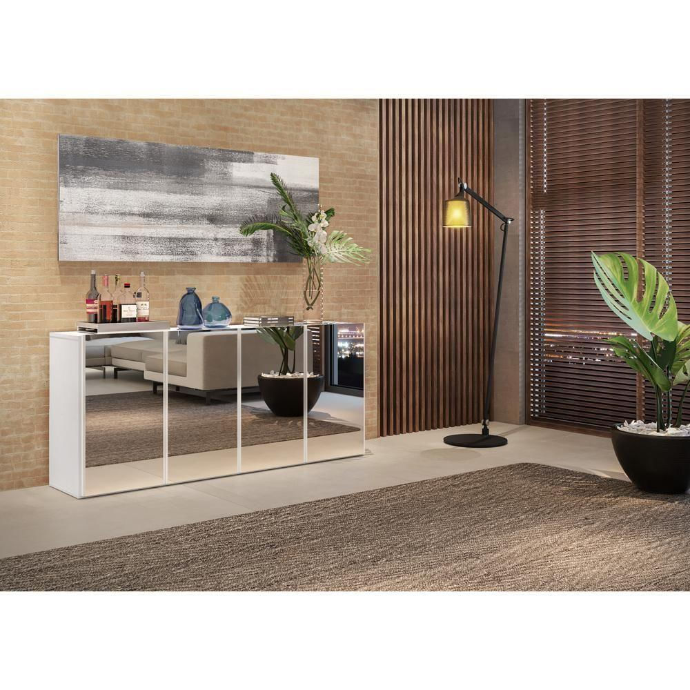 Encontraproduto.com.br - Aparador Buffet com Espelho Multimóveis Vegas 4 Portas FG3558 Branco