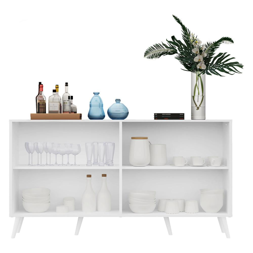 Encontraproduto.com.br - Aparador Buffet Retrô com Espelho Multimóveis Veneza com 4 Portas FG3559 Branco