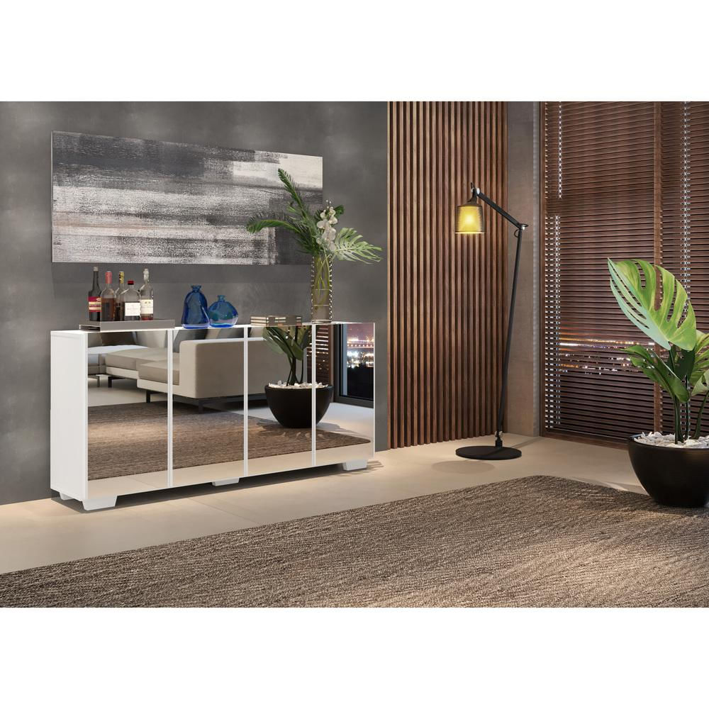 Encontraproduto.com.br - Aparador Buffet com Espelho Multimóveis Vegas com 4 Portas FG3560 Branco