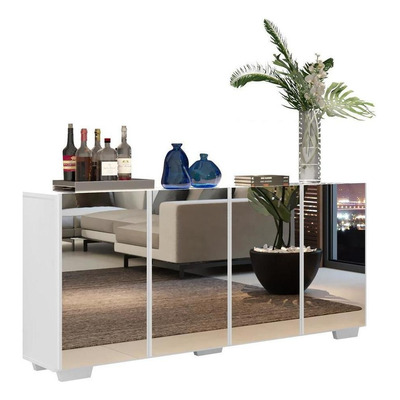 Encontraproduto.com.br - Aparador Buffet com Espelho Multimóveis Vegas com 4 Portas FG3560 Branco