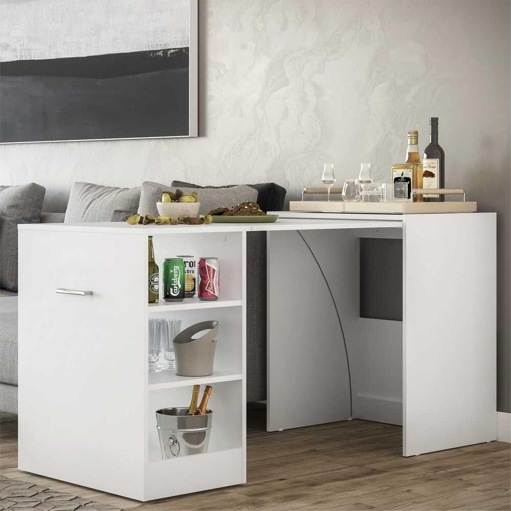 Encontraproduto.com.br - Aparador Bar com Mesa Dobrável  Multimóveis Ibiza FG1000 Branco