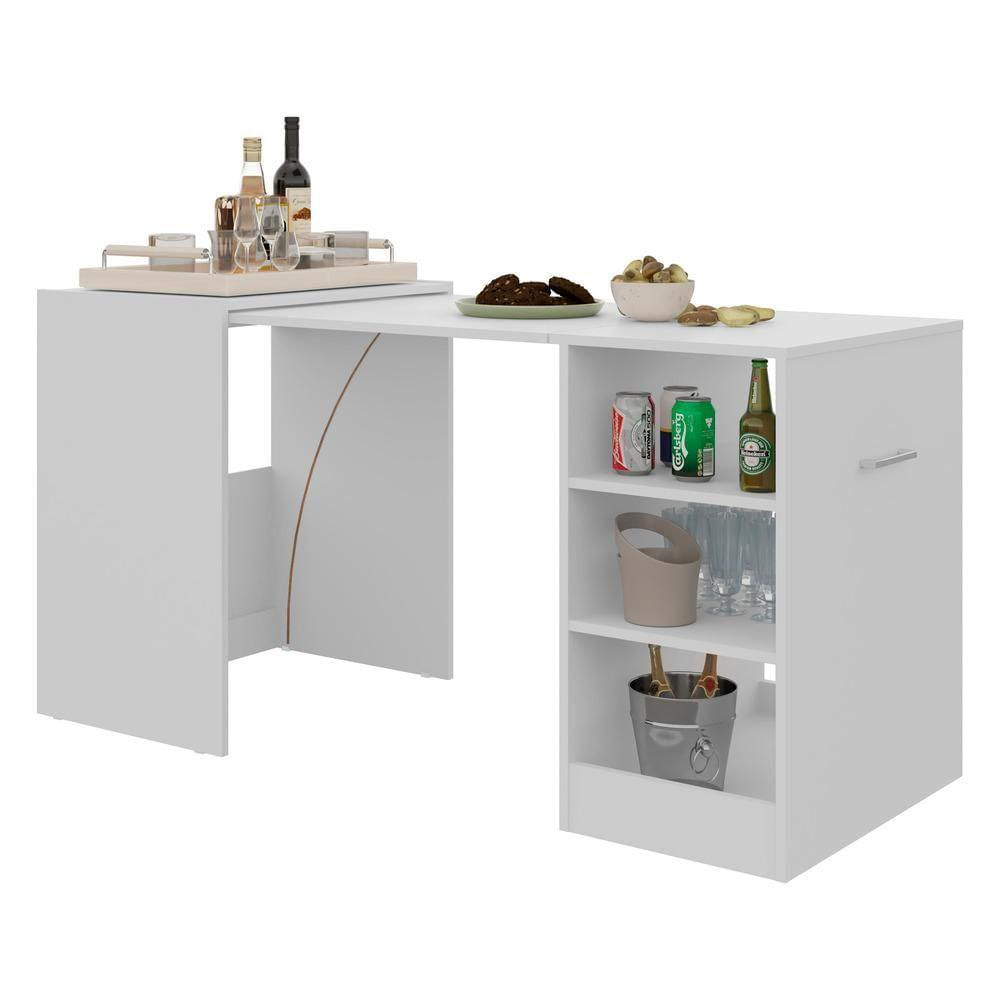 Encontraproduto.com.br - Aparador Bar com Mesa Dobrável  Multimóveis Ibiza FG1000 Branco