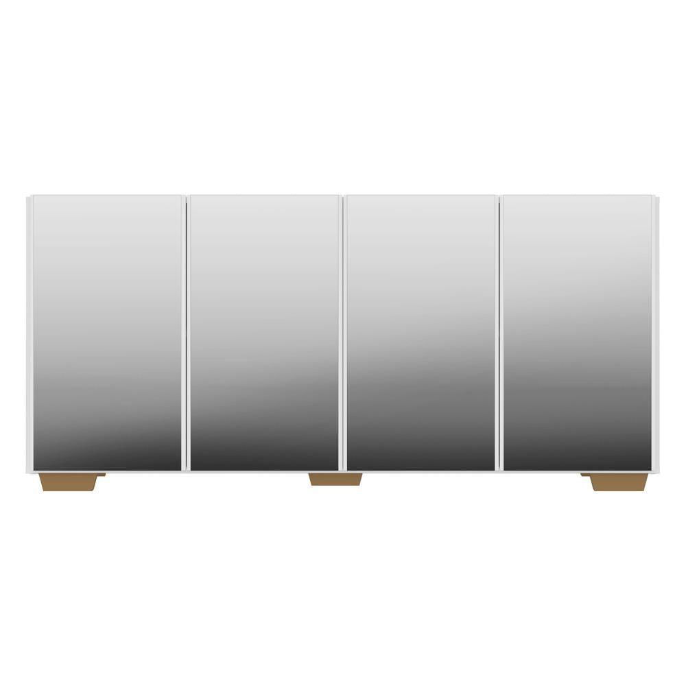 Encontraproduto.com.br - Aparador Buffet com Espelho Multimóveis Vegas com 4 Portas FG3560 Branco/Natural