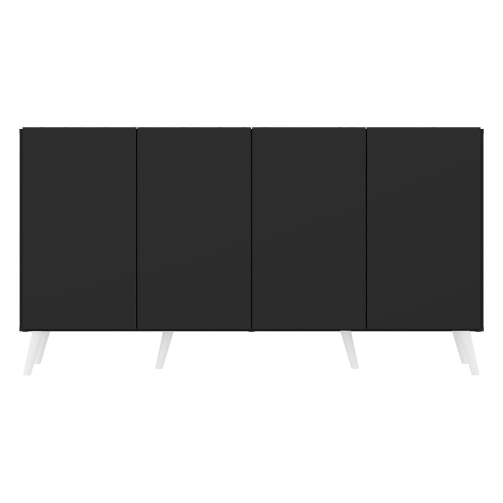 Encontraproduto.com.br - Aparador Buffet Retrô Multimóveis Veneza 4 Portas FG3556 Preto/Branco