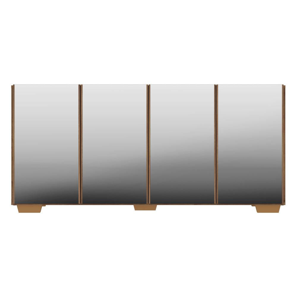 Encontraproduto.com.br - Aparador Buffet com Espelho Multimóveis Vegas com 4 Portas FG3560 Rustic/Natural
