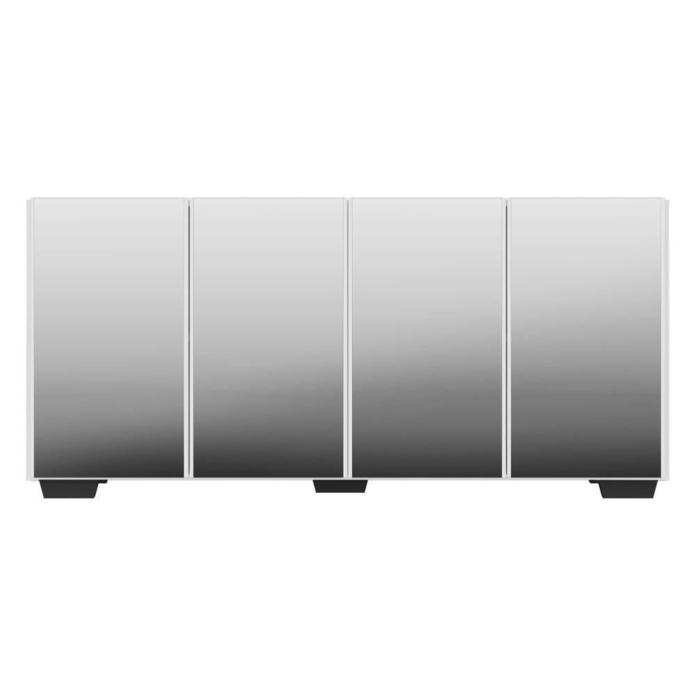 Encontraproduto.com.br - Aparador Buffet com Espelho Multimóveis Vegas com 4 Portas FG3560 Branco/Preto