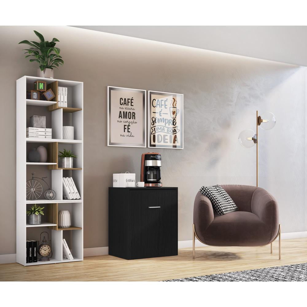 Encontraproduto.com.br - Aparador com Mesa Dobrável Multimóveis Cantinho do Café Ibiza FG1001 Preto