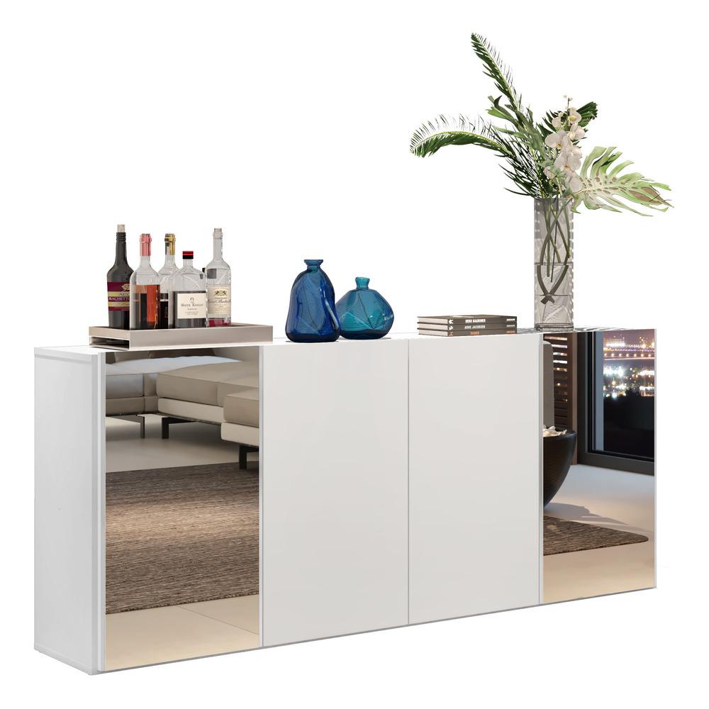 Encontraproduto.com.br - Aparador Buffet com Espelho Multimóveis Vegas FG3561 Branco