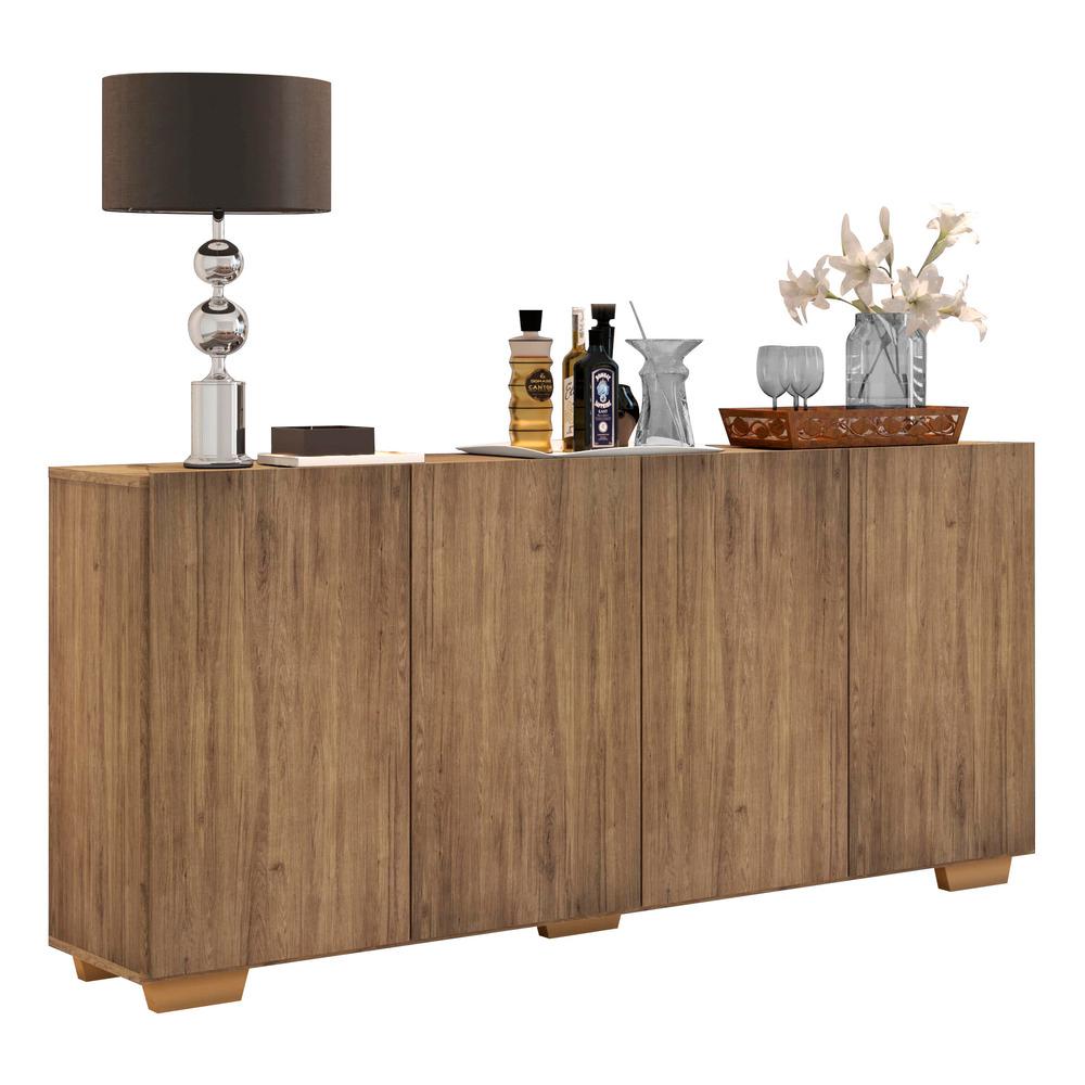 Encontraproduto.com.br - Aparador Buffet Multimóveis Veneza 4 Portas FG3557 Rustic/Natural