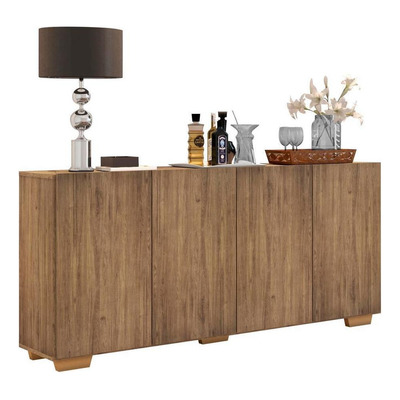 Encontraproduto.com.br - Aparador Buffet Multimóveis Veneza 4 Portas FG3557 Rustic/Natural