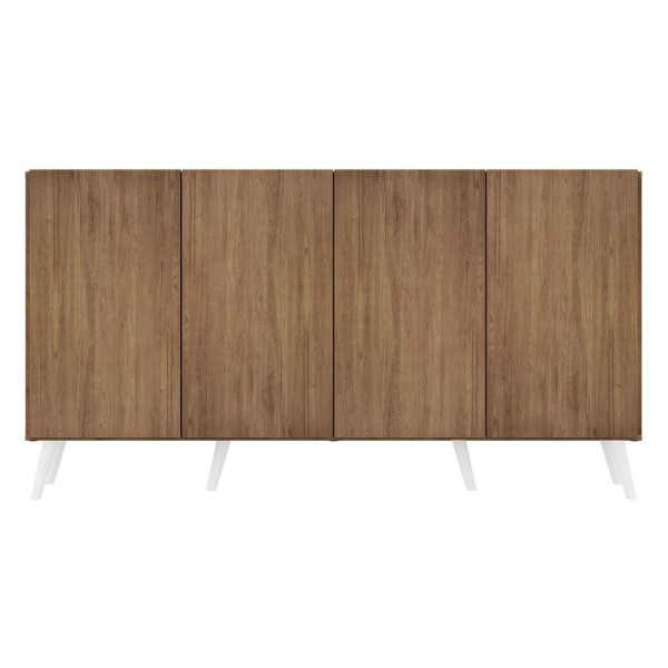 Encontraproduto.com.br - Aparador Buffet Retrô Multimóveis Veneza 4 Portas FG3556 Rustic/Branco