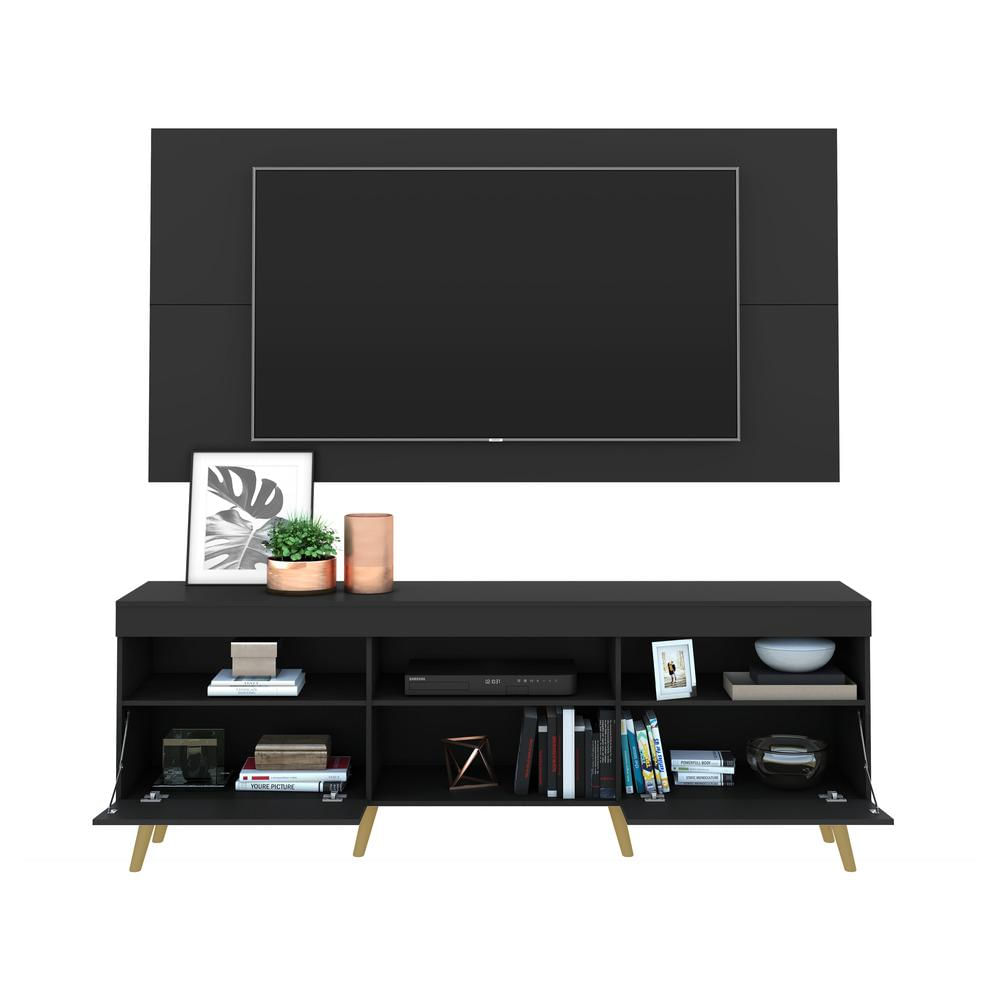 Encontraproduto.com.br - Rack Retrô com Painel e Suporte para TV até 65