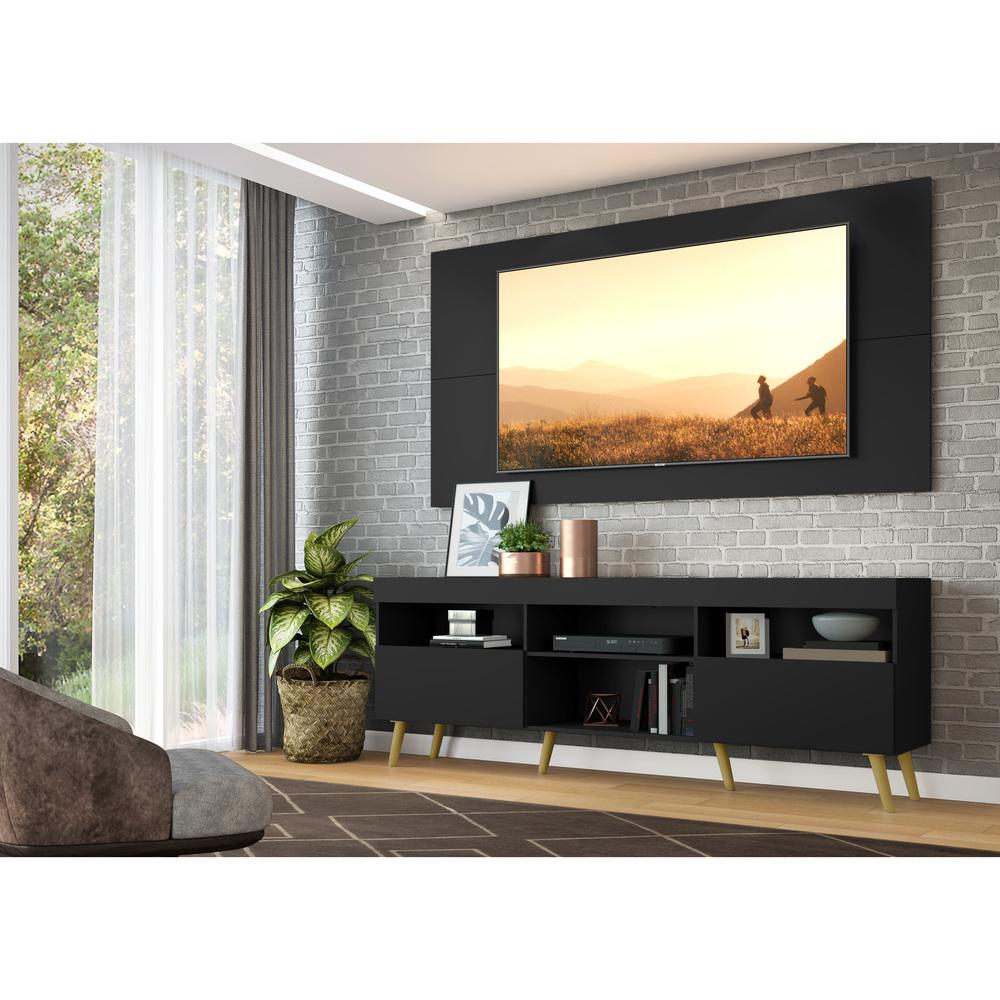 Encontraproduto.com.br - Rack Retrô com Painel e Suporte para TV até 65