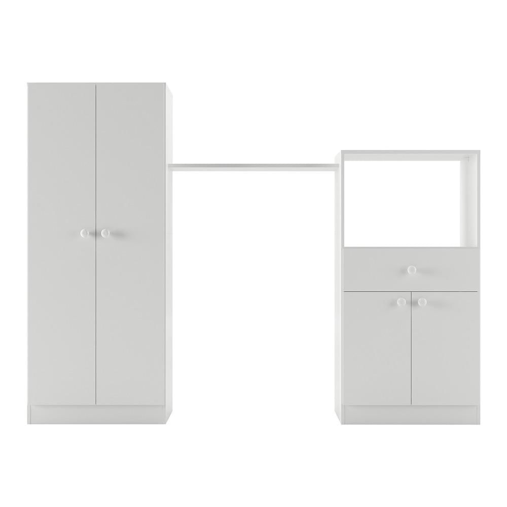 Encontraproduto.com.br - Quarto de Bebê Completo Berço/Guarda-Roupa/Cômoda FG2869 Multimóveis Branco