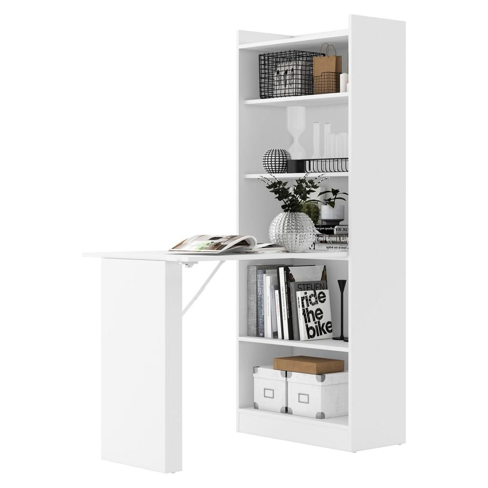 Encontraproduto.com.br - Escrivaninha/Mesa Retrátil com Armário Multimóveis FG2993 Branca