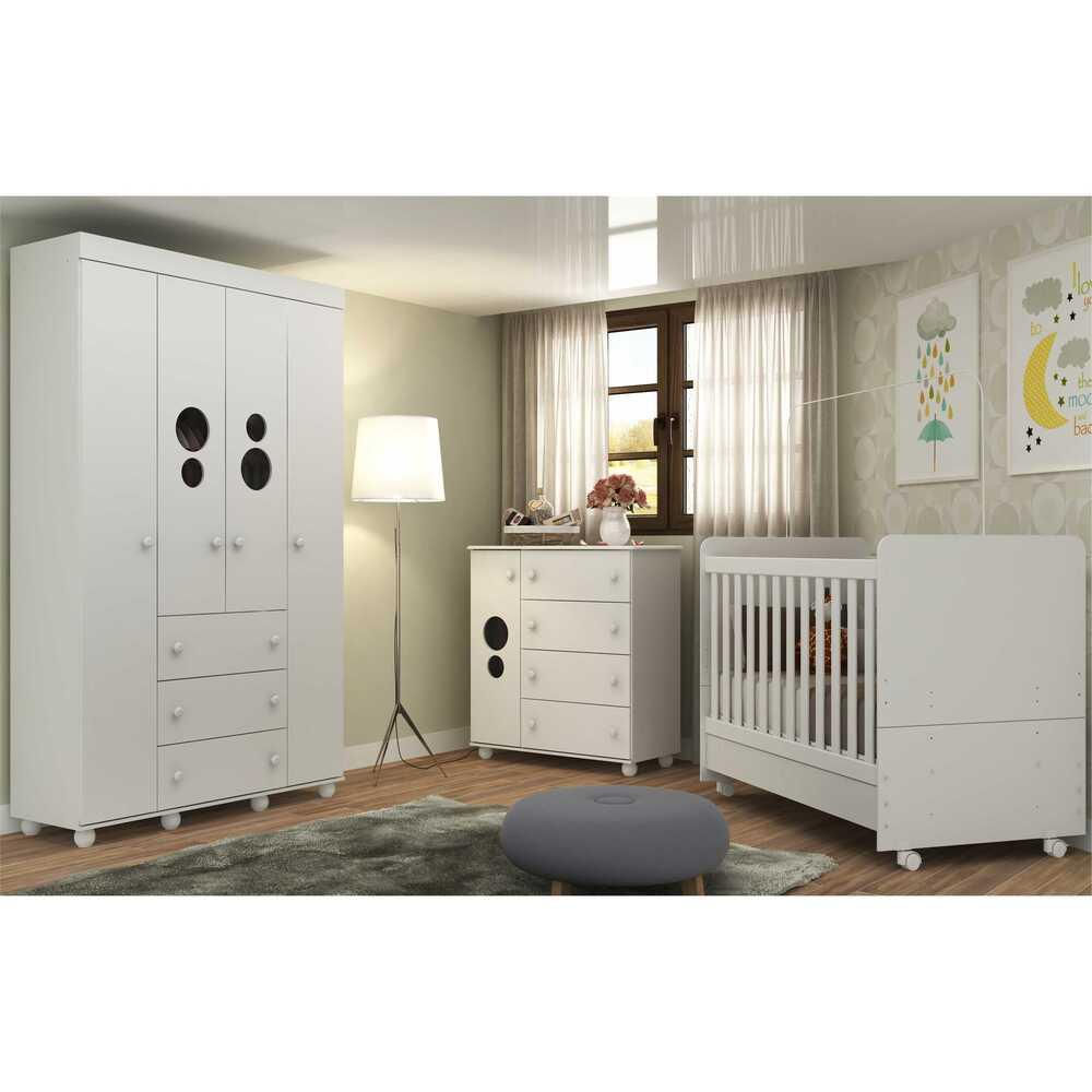 Encontraproduto.com.br - Quarto Completo Infantil com Colchão Incluso Multimóveis Pimpolho FG3571 Branco