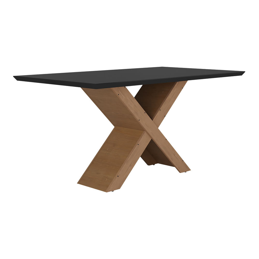Encontraproduto.com.br - Mesa de Jantar 160 cm Moscou Multimóveis EX2006 Madeirada/Preta